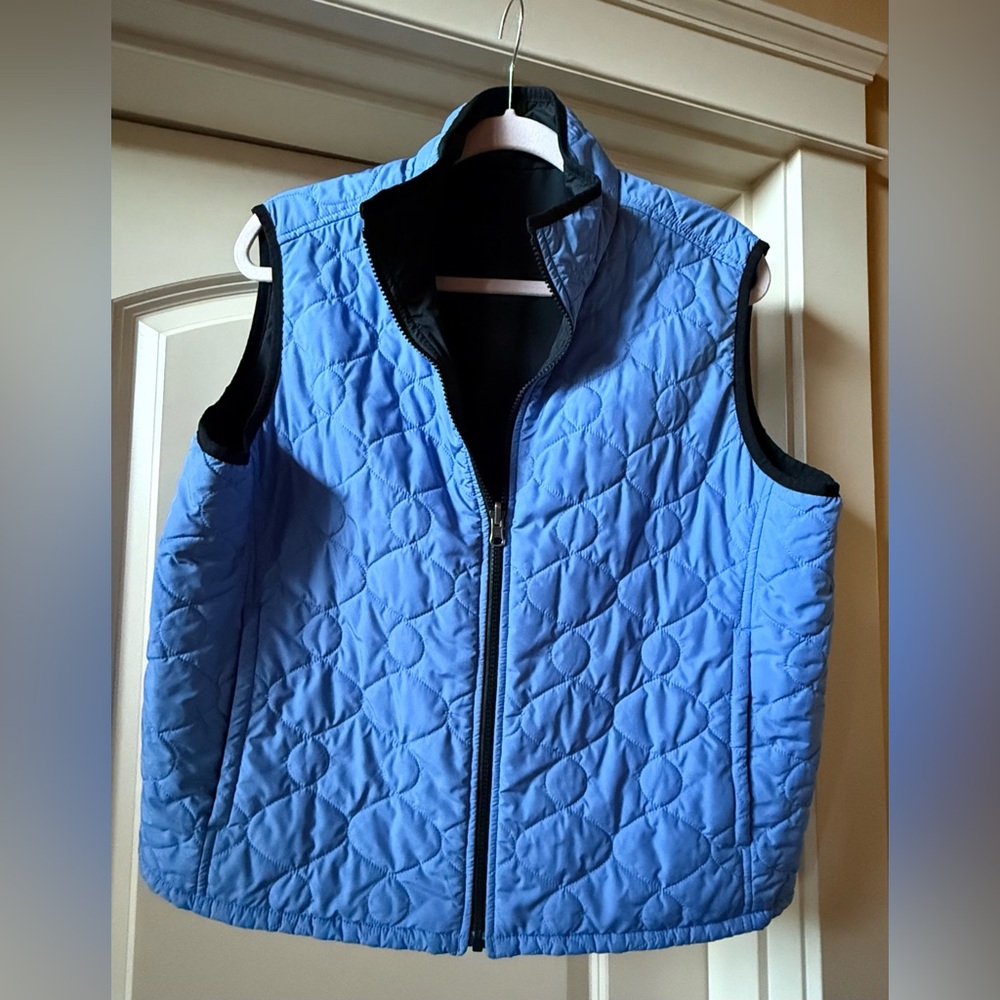 Blue Reversible Quilted Woman’s Vest,Sz XL Country Gorpcore Outdoors Camping